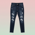 Ladies' Black Ripped Jeans