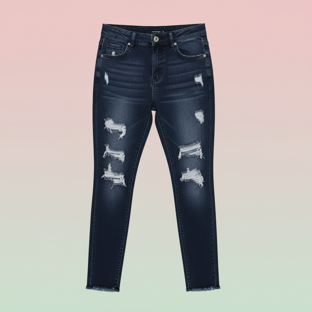 Ladies' Black Ripped Jeans