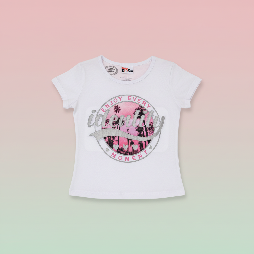 Girls White Statement Tee